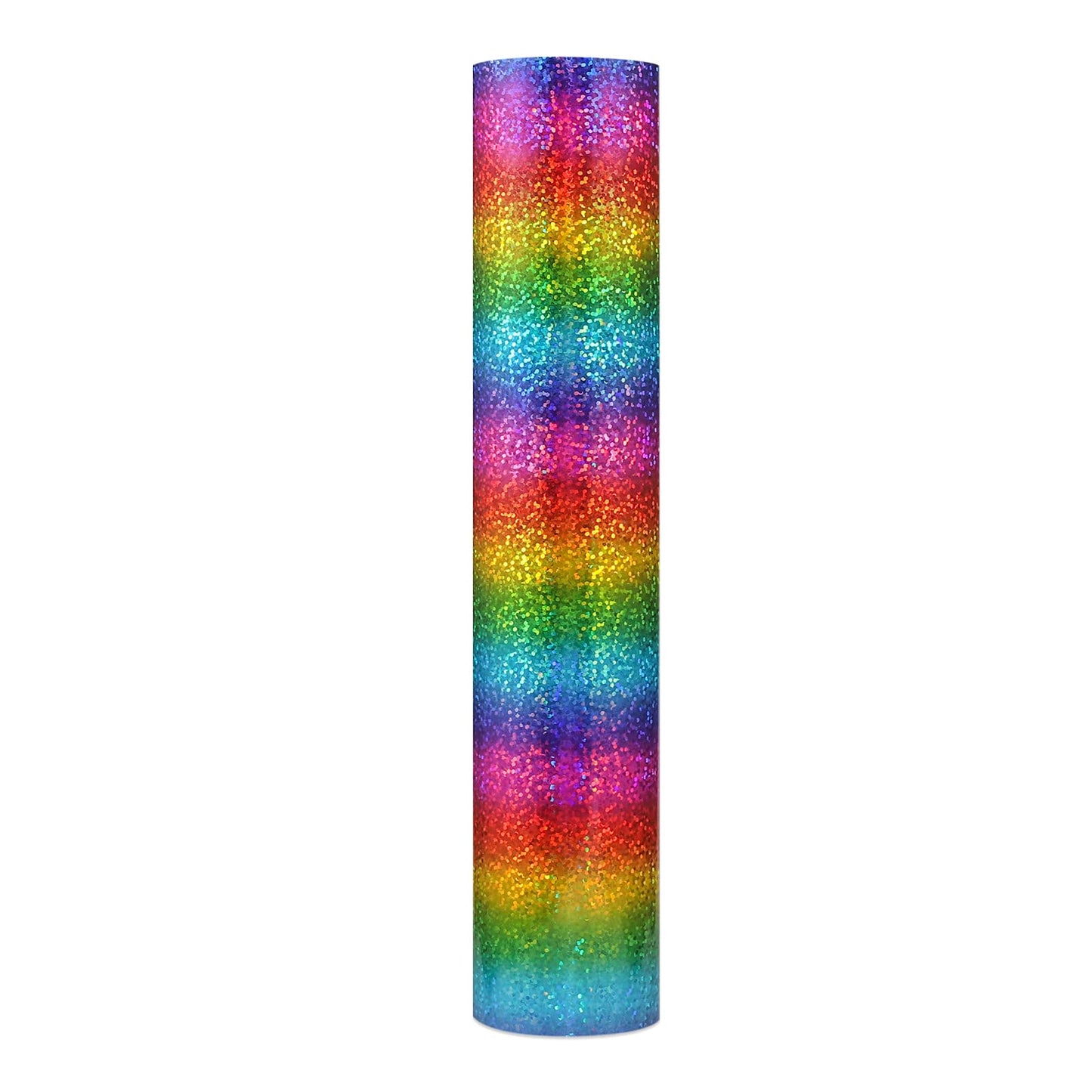 VINYL FROG Rainbow Holographic Heat Transfer Vinyl 12''x5ft Rainbow Glitter HTV Iron on Vinyl for T-Shirts, Holographic Vinyl Roll Pattern Vinyl for DIY Fabric Designs, Stretchable & Washable