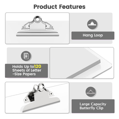 Macroclo Extra Large 11x17 Clipboards, Clear Plastic Drawing Boards with Heavy Duty Butterfly Clip, Landscape Layout. Suitable for Watercolor, Sketching, Painting. Art & Drafting Supply