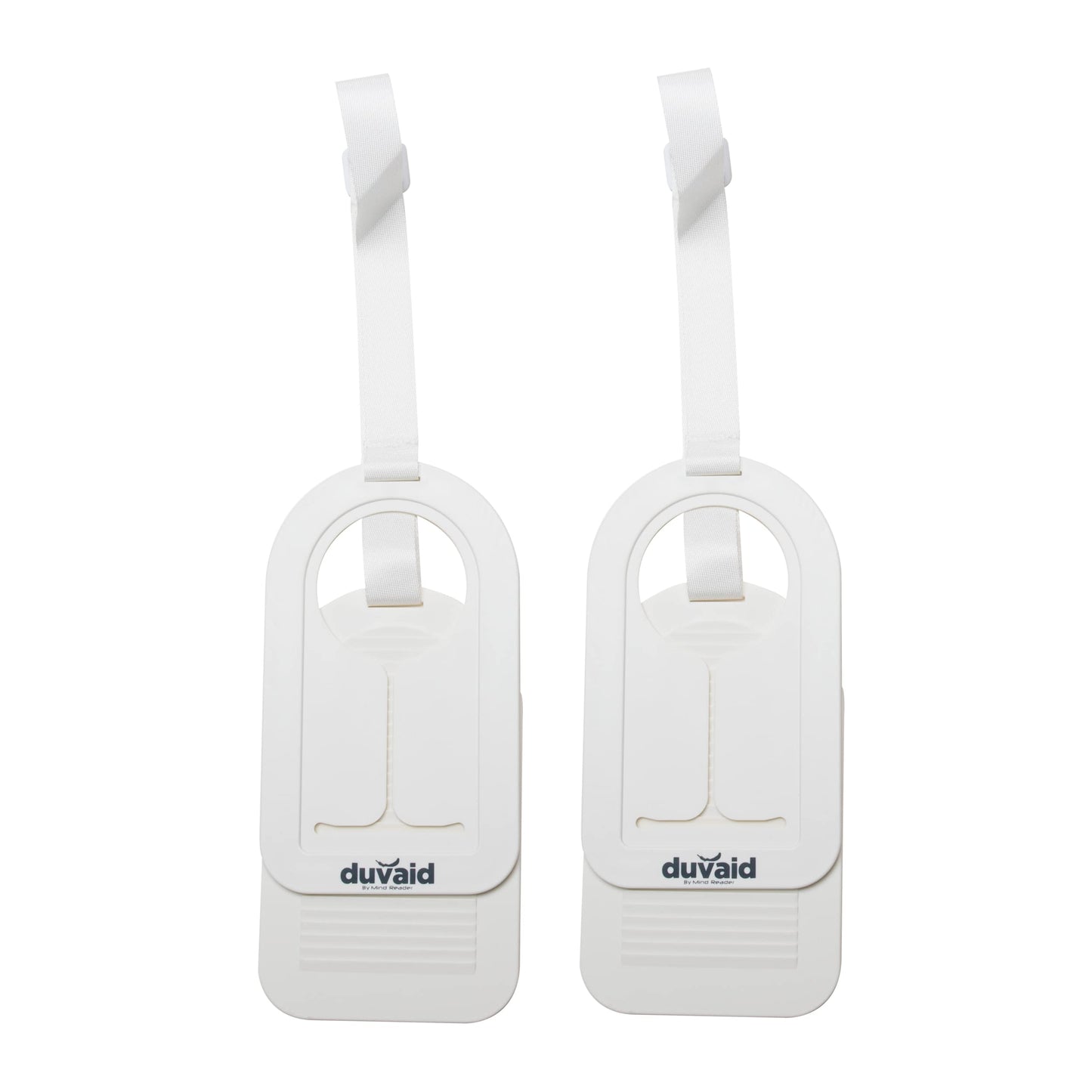 Mind Reader Duv-aid Duvet Cover Changer System, Time-Saving, Prevents Slipping, Easy to Use, Bedroom, Plastic, 2 Pcs, White.