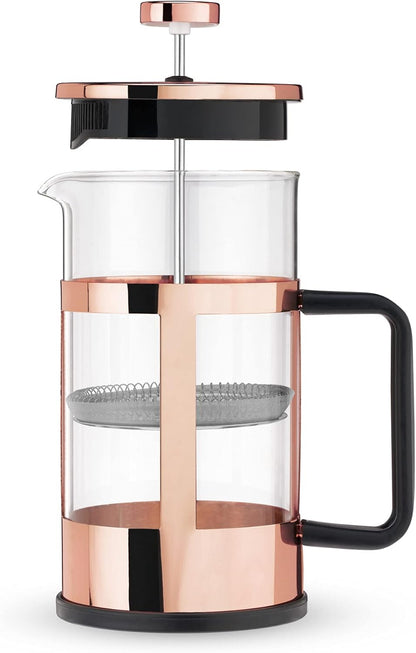 Pinky Up Piper 34 oz Rose Gold Tea Press Pot, French Press for Loose Leaf Tea and Coffee