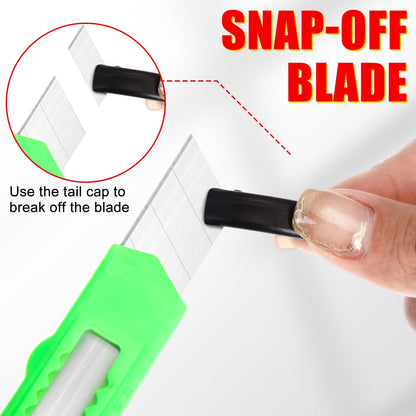 WILLBOND 120 Pack Box Cutter Retractable Utility Knife 18 mm Wide Blade Card Cutter with Snap off for Cardboard Art Craft for Office and Home Use (Multicolor)
