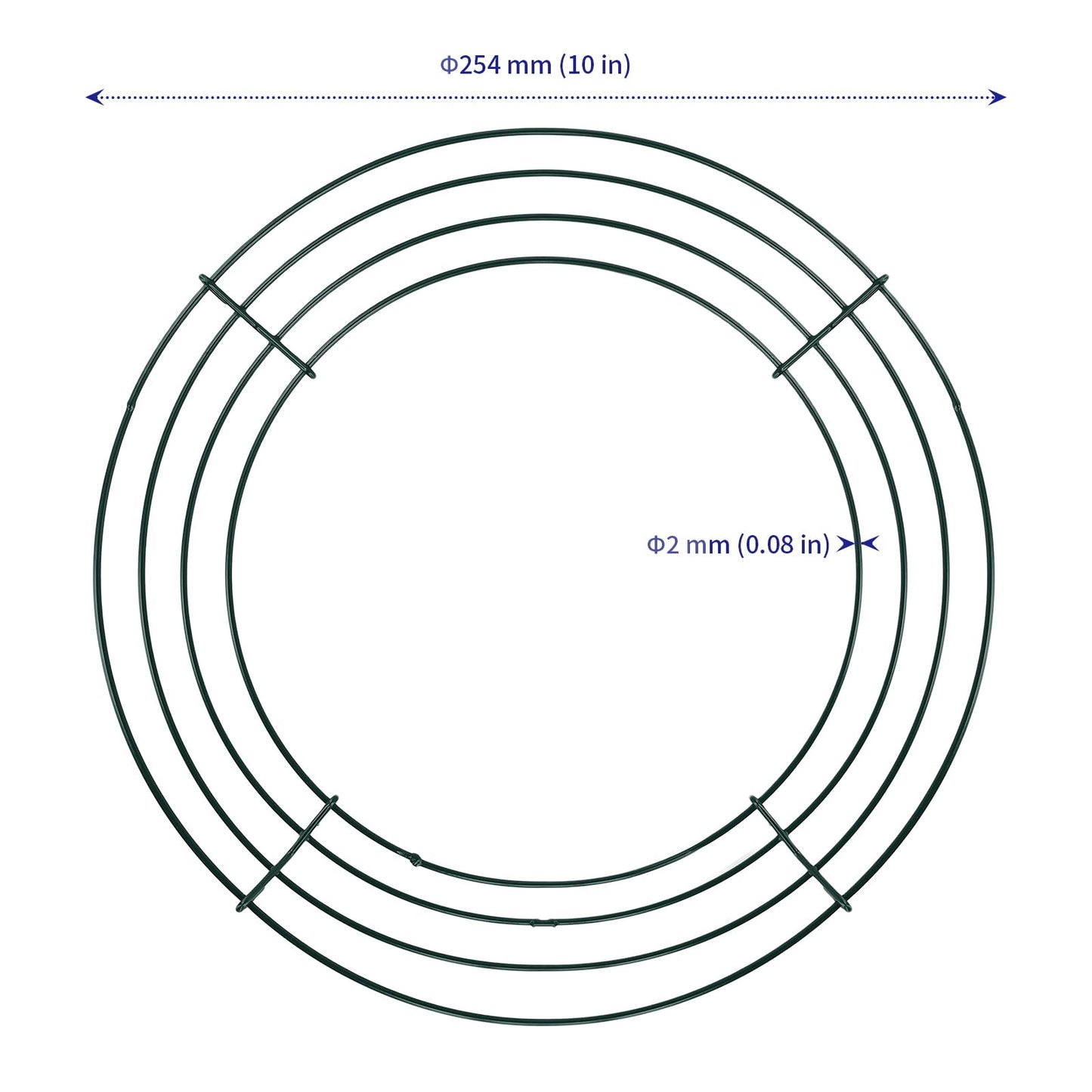 SOUJAP 40 PCS 10 Inch Metal Wreath Frame Ring, Round Green Wire Floral Wreath Form for Party, DIY Crafts, Home Decoration