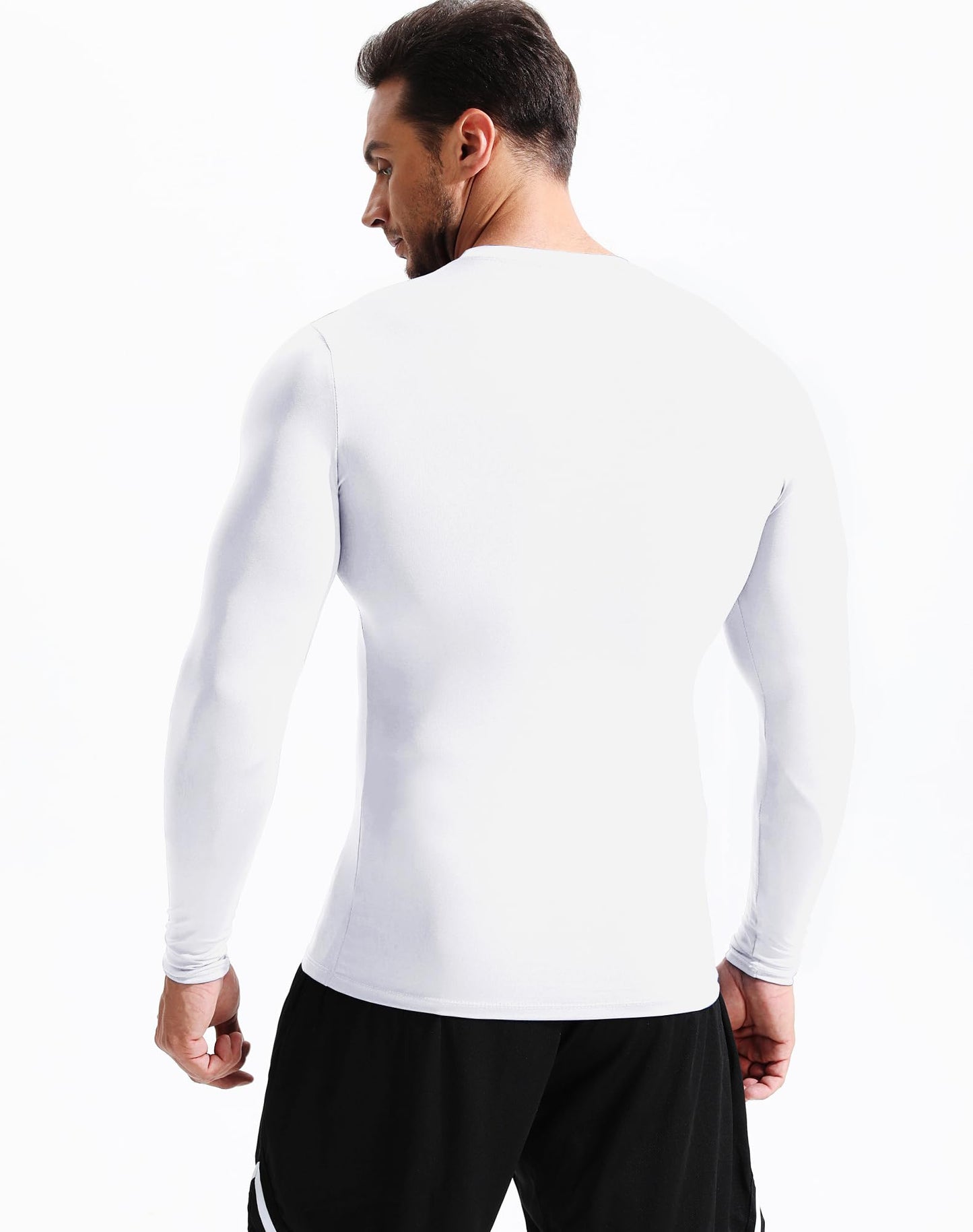 NELEUS Men's 3 Pack Workout Athletic Shirt Long Sleeve Compression Shirts,5020 Black/Grey/White,XL