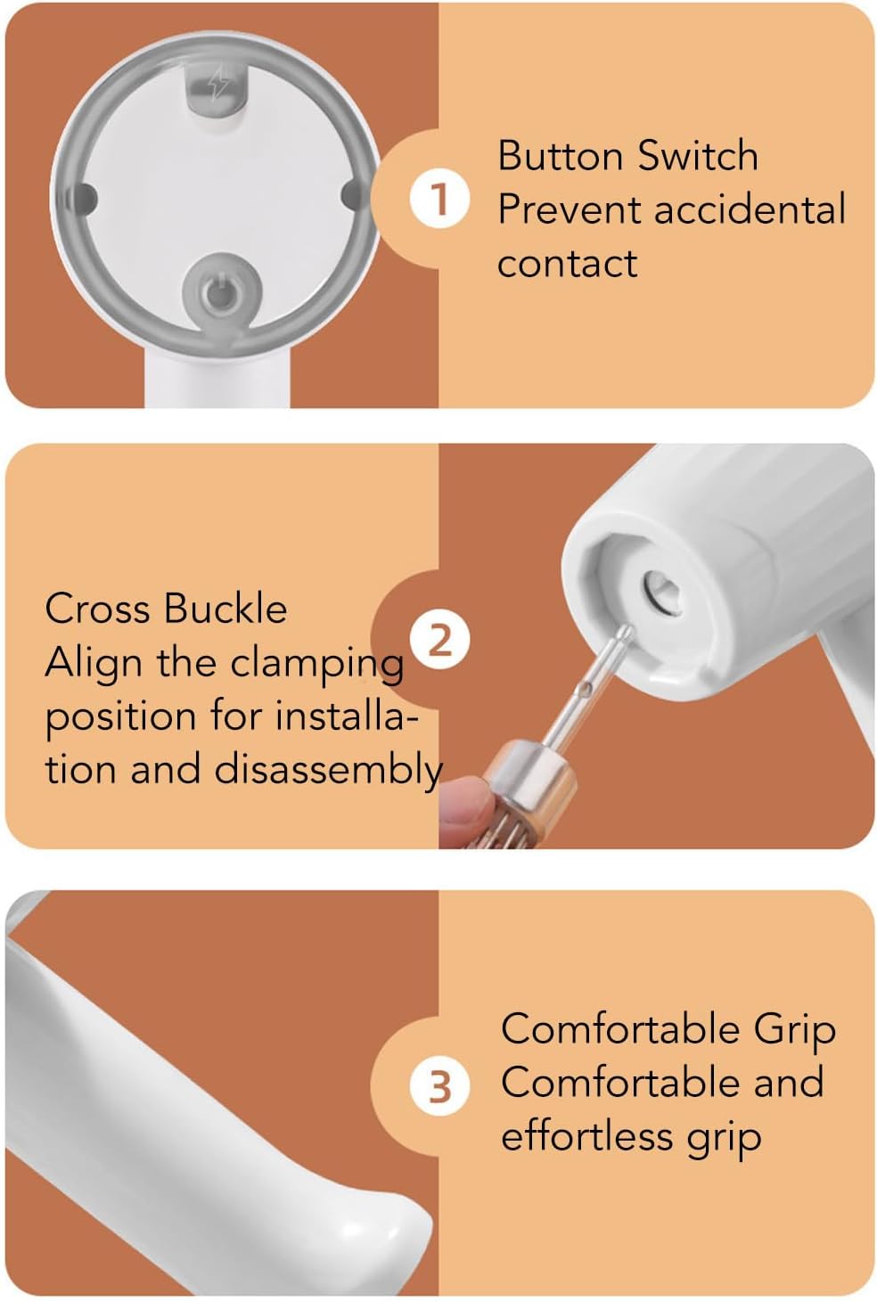 3 Speed Electric Hand Mixer, Portable Whisk Milk Foam Maker, Handheld Electric Mixer with Chopper for Home