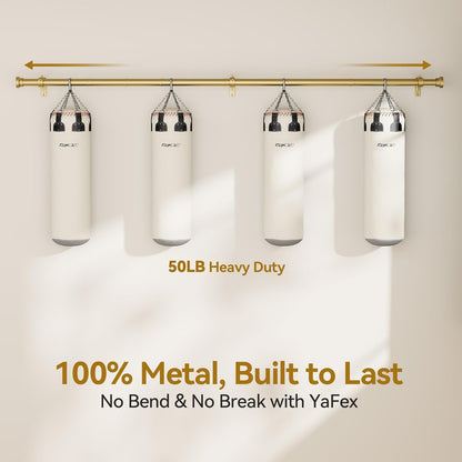 YaFex Adjustable Curtain Rods - Heavy Duty 1 Inch, 32-58 Inch, Modern Gold Design, Easy Installation