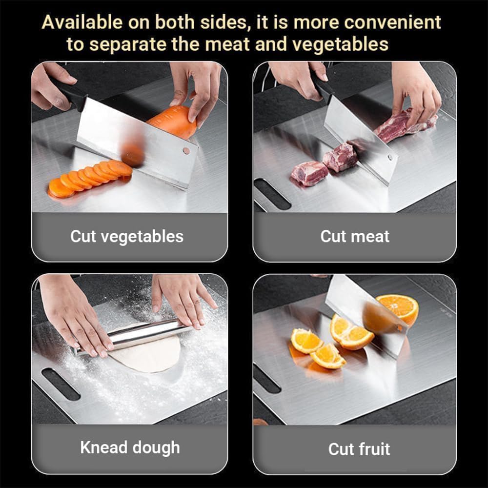 2025 100% 1 Pack (12"L 9"W) Titanium Cutting Board - New Upgrade Pure Titanium Cutting Boards For Kitchen, Double-sided