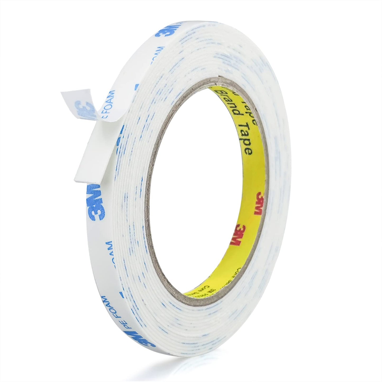 3M Double Sided Tape 0.39in x 16.5ft, Mounting Tape Heavy Duty, Removeable PE Foam Tape Strips, Strong Adhesive Tape Waterproof Free Damage for Paint Wall Picture Hanging Poster