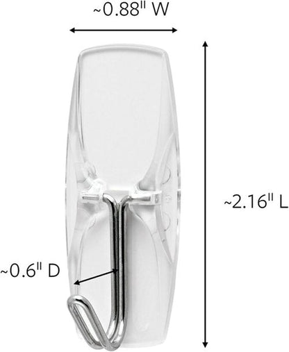 Command Medium Clear Wire Toggle Hooks - Damage-Free Hanging Solution | 10 Hooks & 12 Adhesive Strips, Holds Up to 2 lb