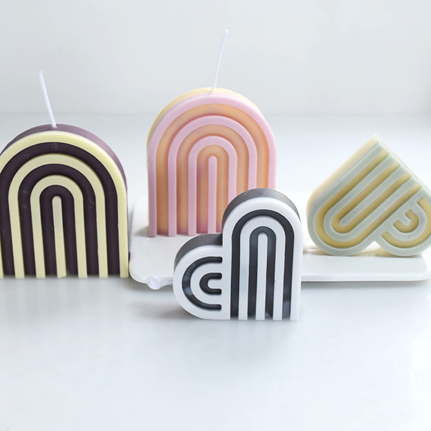 2 Pack Heart Shape Candle Molds - Table Decoration, Resin & Soap Mold, 3D Silicone Mold for Handmade Candles
