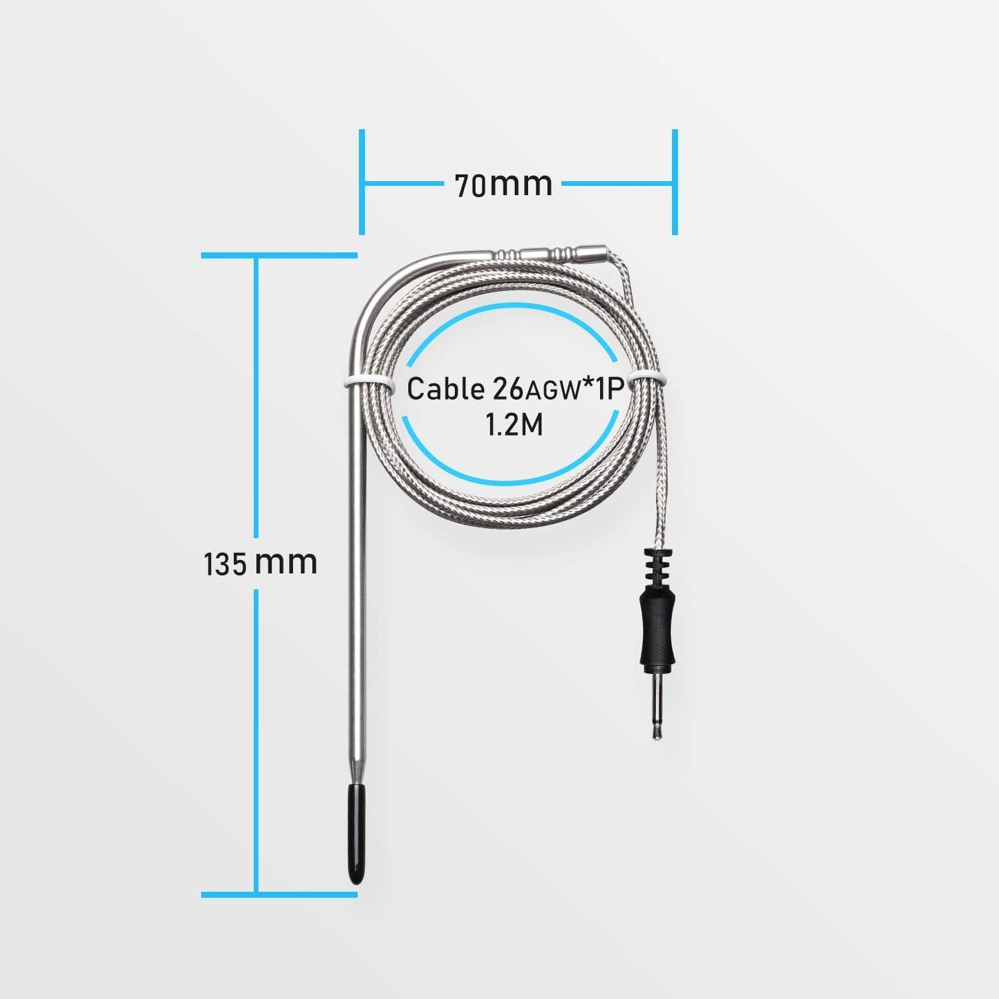 Inkbird Stainless One Oven Probe Replacement for IRF-4S and IBBQ-4T Digital Wireless Meat Thermometer