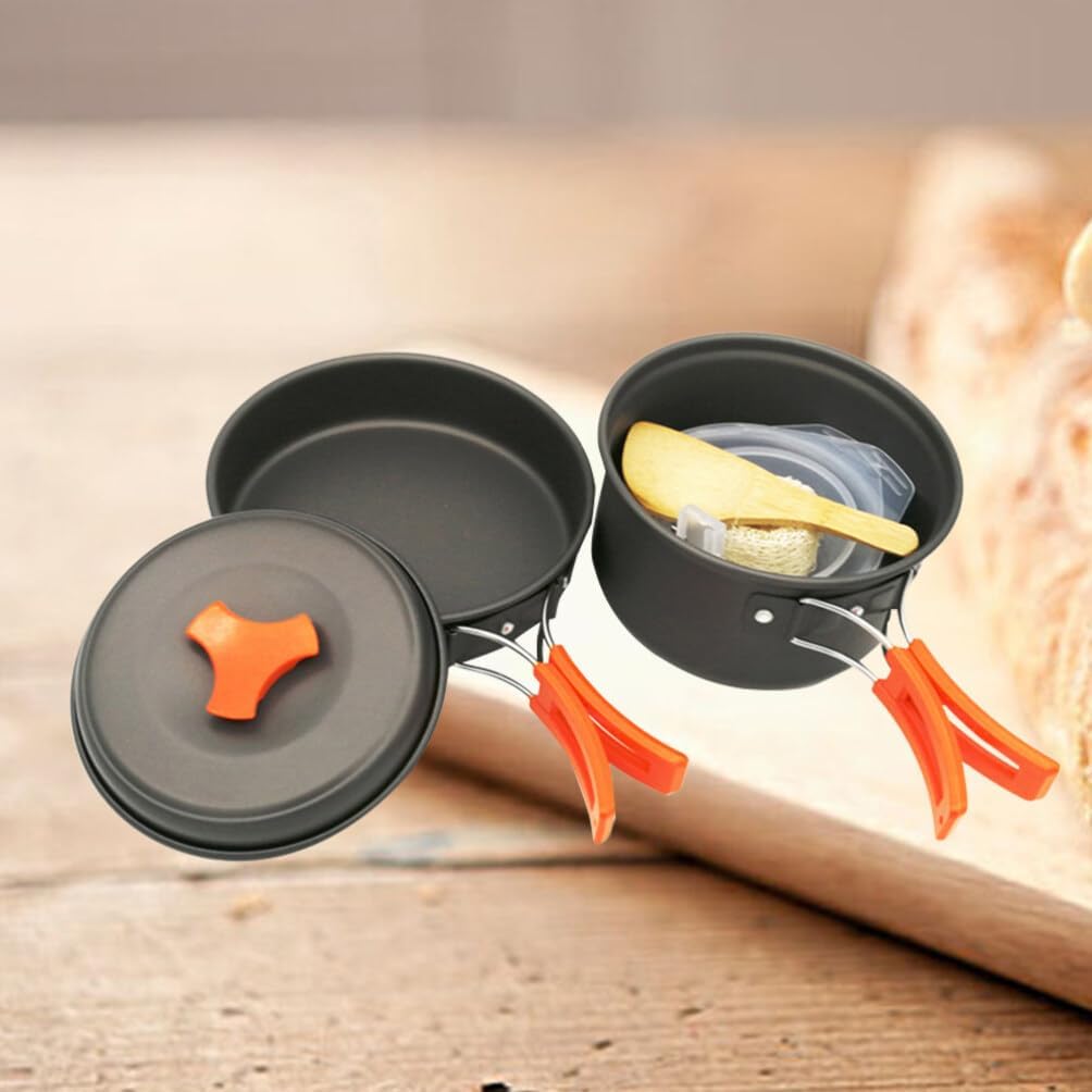 8-Piece Dinnerware Cookware Set, Camping Cooking Set, Outdoor Cutlery, Wild Pot Pan, Barbecue Utensil Sets