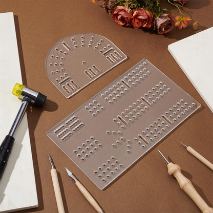 PH PandaHall Cribbage Board Templates 3-Track Acrylic Router Template Clear Woodworking Guide Track Style Templates Kit with 3mm Hole for DIY Router Guide Cribbage Boards Crafting Project