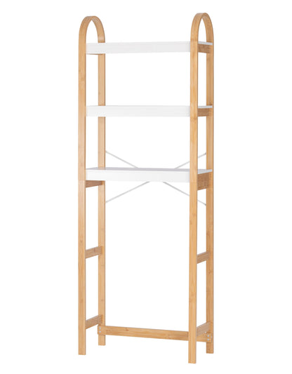 Spirich Over The Toilet Storage Shelf, 3-Tier Over Toilet Bathroom Organizer, Space-Saving Above Toilet Storage Shelf Rack with Bamboo Frame