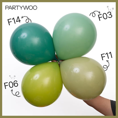 PartyWoo Sage Green Balloons - 127-Piece Latex Balloon Arch Kit for Weddings & Birthdays | Olive Boho Decor