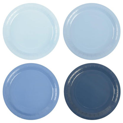 AimFun Dusty Blue Paper Plates Hanukkah Gradient Blue Party Plate 9 Inch Disposable Round Dinner Dessert Plates for Father’s Day Wedding Baby Bridal Shower Party Supplies Tableware Decor
