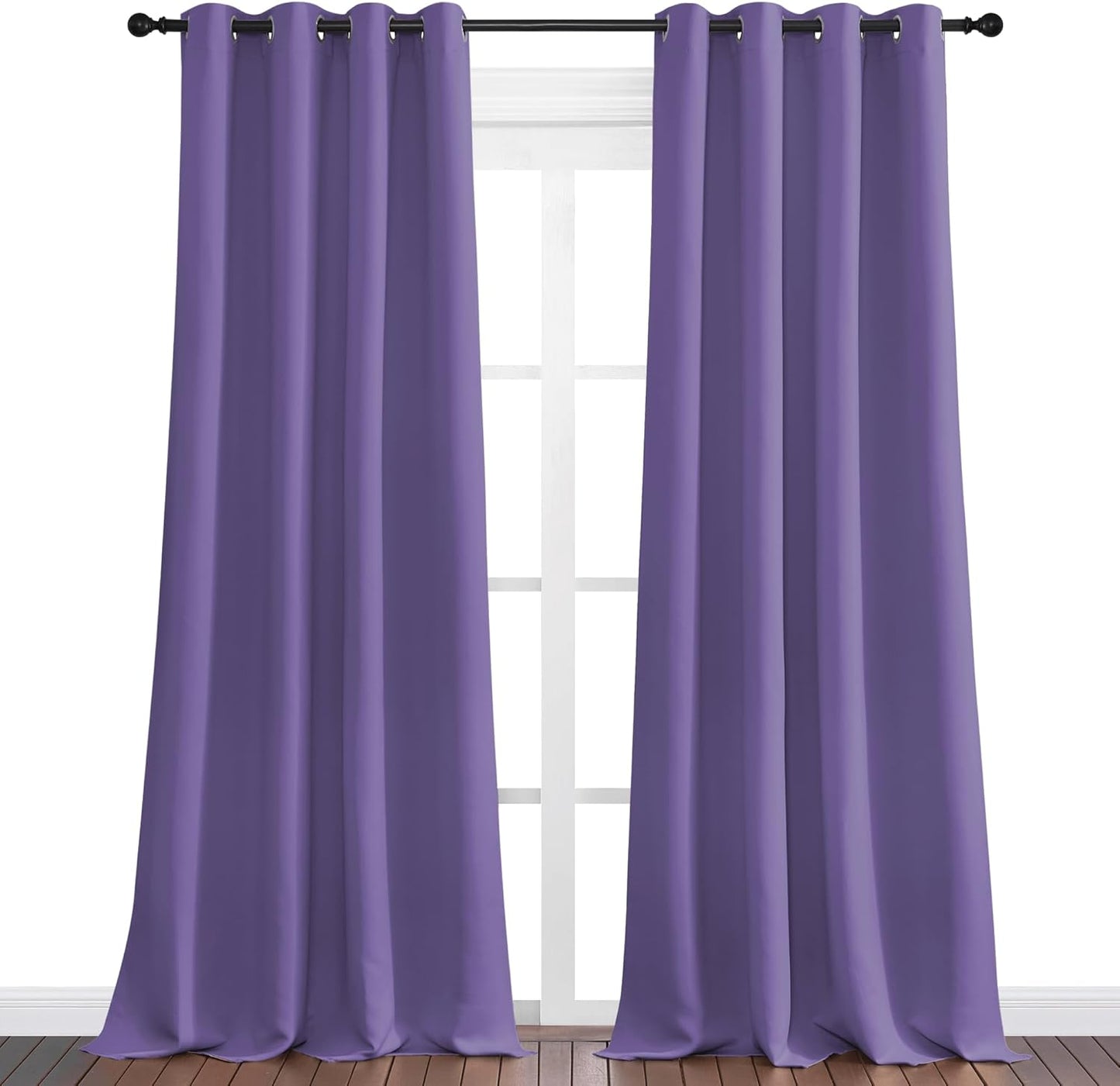 NICETOWN Blackout Curtains - Lilac Purple, 102" Long x 55" Wide, 2 Pieces | Sound Reducing, Heat & Cold Blocking Panels for Modern Decor