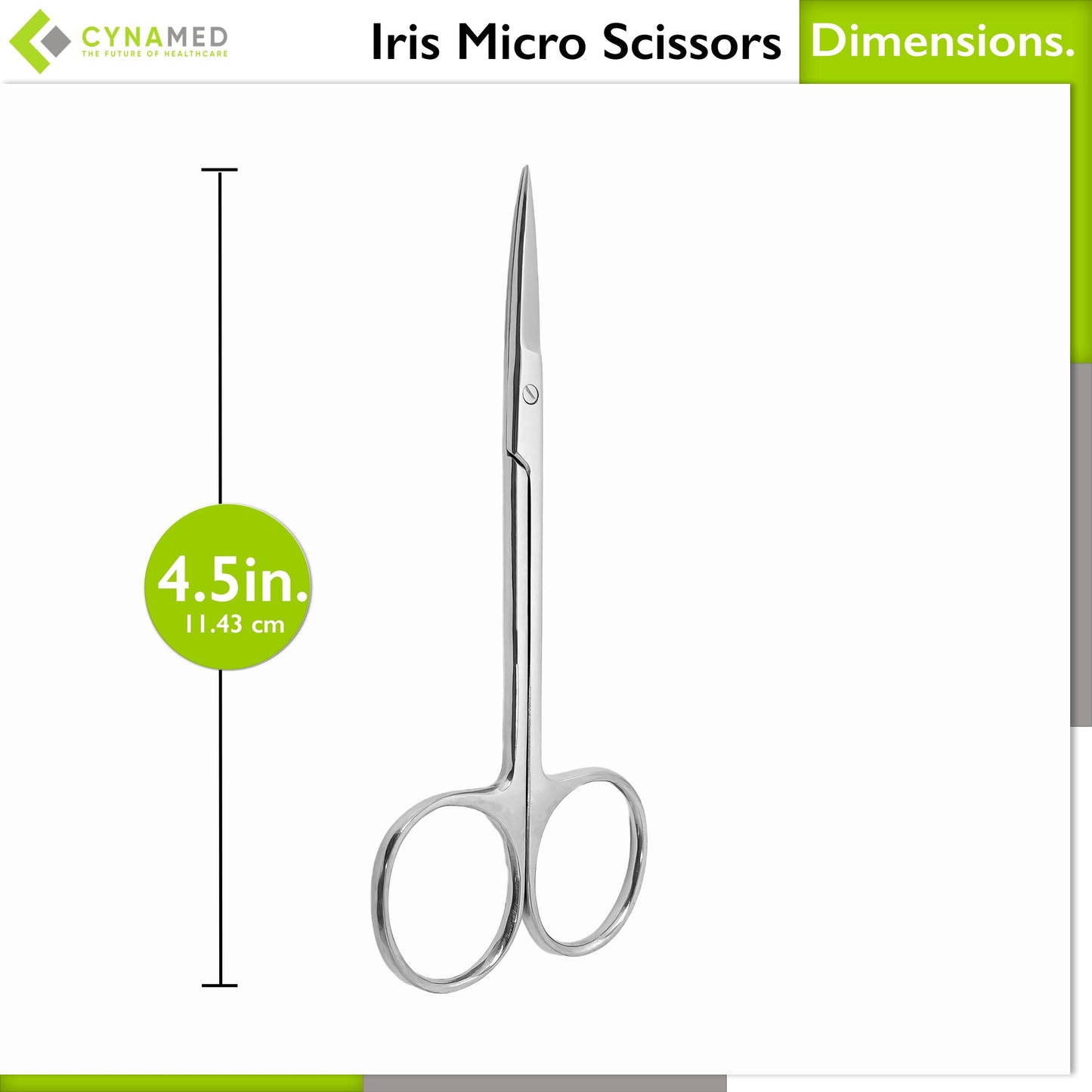 Cynamed Iris Micro Dissecting Precision Lab Scissors, Fine Point Straight - Perfect for Doctors, Nurses, EMS, Students, Education & Training and More (Pack of 10)