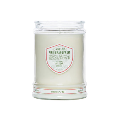 Barr-Co. Fir & Grapefruit Glass Tumbler Candle, Woody Citrus Scent, 120-Hour Long Burning Soy Wax Candle, Scented Candles for Home, Bathroom & Office, 20 oz
