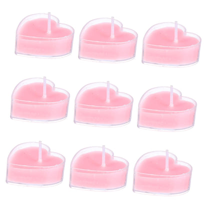 BUTIFULSIC 9Pcs Heart Shape Scented Candles Smokeless Tea Light Paraffin Wax with Fresh Rose Soft Flicker Glow for Wedding Valentines Day Home Party Decoration