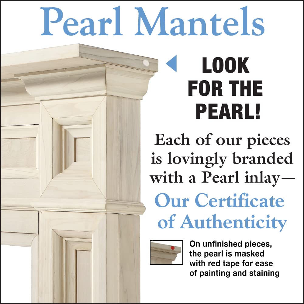 Pearl Mantels ARYB50140 Rich Architectural Quality Wood Mantel Surround, 50"W x 42"H, Unfinished