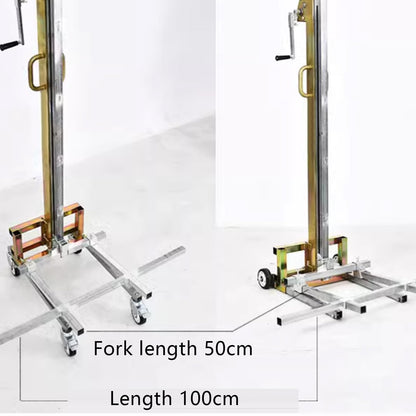 Hanging Cabinet Lifter, Manual Pallet Stacker, Plaster Board Panel Hoist Jack Tool, Height Adjustable, 80kg Capacity, for Commercial Warehouse Factory Building Installation Work(S)
