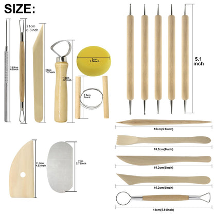 Augernis Pottery Sculpting Tools 32PCS Ceramic Clay Carving Tools Set for Crafts Polymer Clay Club,Dotting,Modeling,Shaping Trimming,Hobbyists,Artists