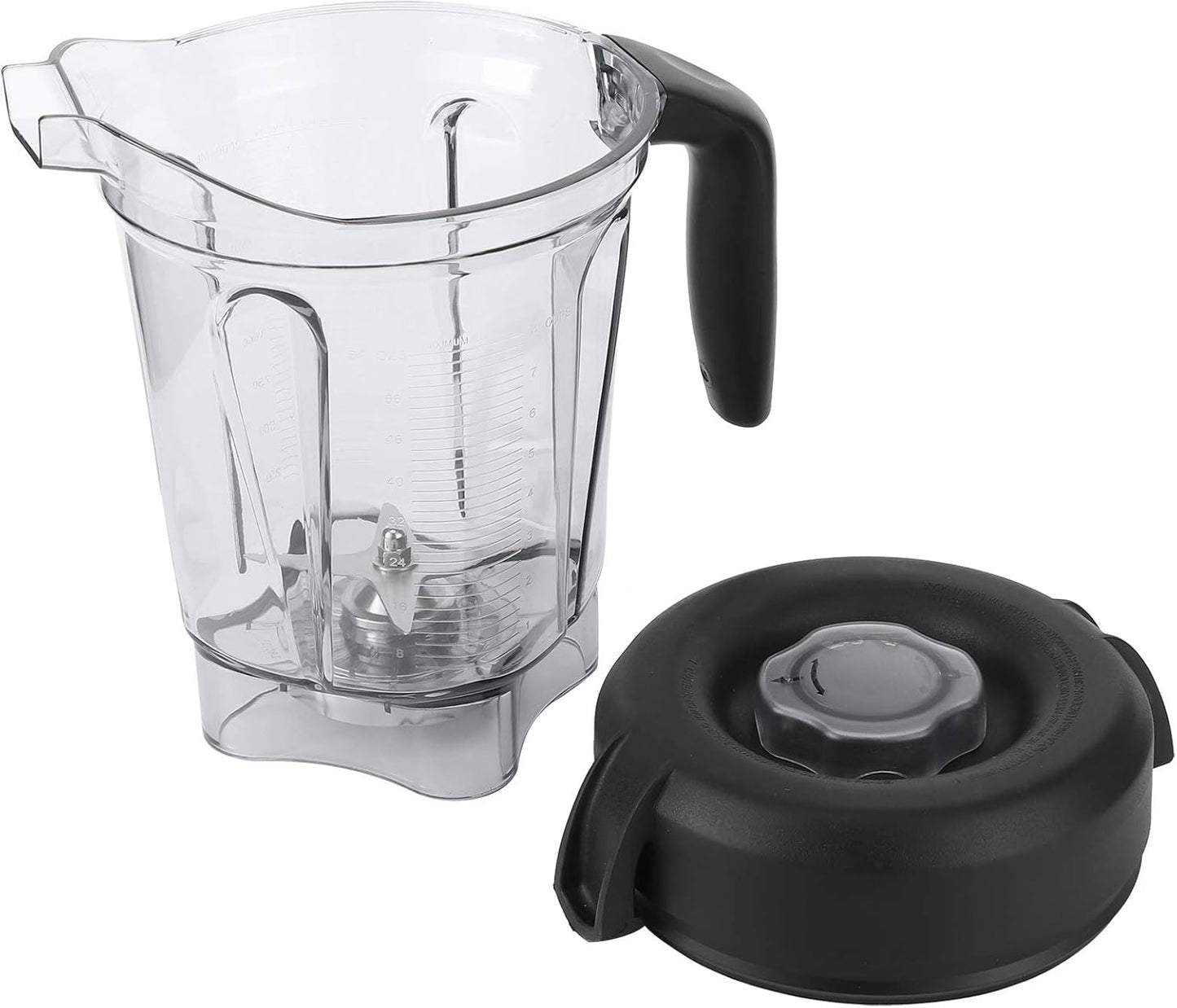 Blender Cup Container, Transparent Food Blender Container with Blade Lid Replacement for Vitamix 64oz