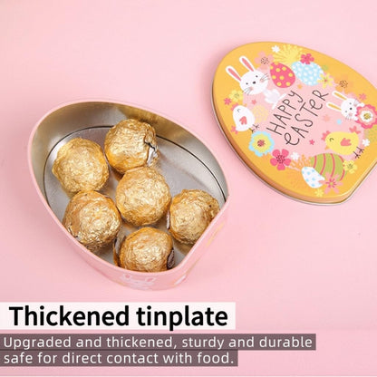 Easter Bunny Candy Metal Tin Box Cookie Storage Jar Easter Gift Box Decor for Easter Decoration Holiday Party Supplies