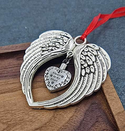 JUPPE Sympathy Gifts, Memorial Gifts for Loss of Loved One, Angel Wings Christmas Tree Ornament, Half of My Heart is in