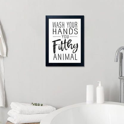 Regine Switzerland Bathroom Decor | Black and White Framed Art for Guest Toilets & Kids' Washrooms