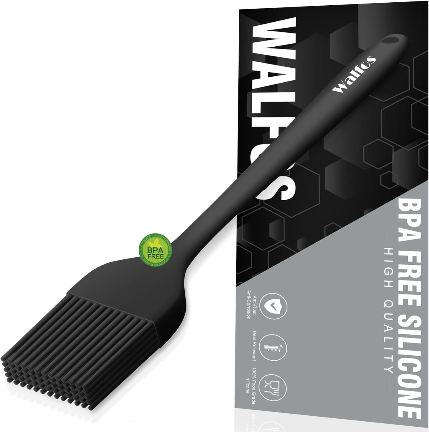 Walfos Silicone Basting Pastry Brush, Heat Resistant for Oil Butter BBQ Grill Baking, BPA Free (10")