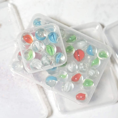 Kingrol 18 Pack Mini Clear Plastic Storage Containers with Lids, 4-1/2 x 3-3/8 x 1-1/8 Inch Empty Hinged Boxes for Beads, Jewelry, Tools, Craft Supplies, Flossers, Fishing