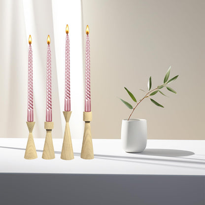 10 Inch Taper Candle, Set of 12,Tapered Candles Burn for 7 Hours, Long Sticks,Tall Candlesticks, Dinner Party, Wedding, Halloween (25cm, Pink)