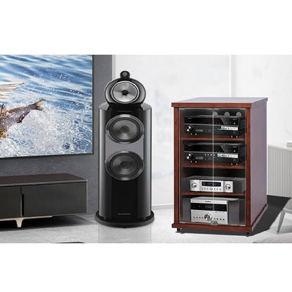 Stylish Wooden Record Player Stand & Media Cabinet, Vinyl Record Audio Rack Tower (57.1x55.1x80cm) - Perfect Stereo Furniture for Home Decor & Music Lovers