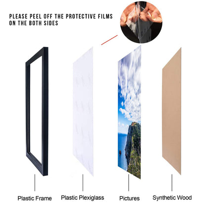 MENNTHUI 10x14 Black Picture Frame Set of 3, Diamond Painting Frames for 30 x 40cm Diamond Painting Art, Wall Mounting Horizontally or Vertically