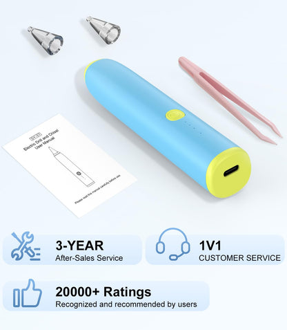 Electric Diamond Art Pen with 3-Level Vacuum Airlift Suction™ for Diamond Art Kits for Adults | No Wax Needed, Quiet & Lightweight Cordless Diamond Painting Tool for Diamond Art Accessories, Blue