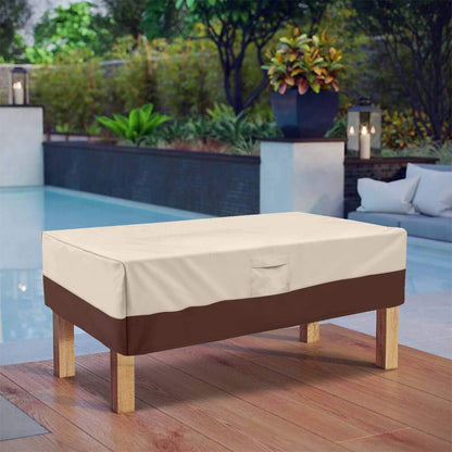 Vailge Rectangular Coffee Table Cover - Heavy-Duty Waterproof Outdoor Furniture Protector | Fits Large Tables (Beige & Brown)