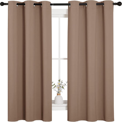 NICETOWN Blackout Curtains - Thermal Insulated Grommet Drapes for Bedroom | Set of 2 Panels, 42x63 Inch, Cappuccino