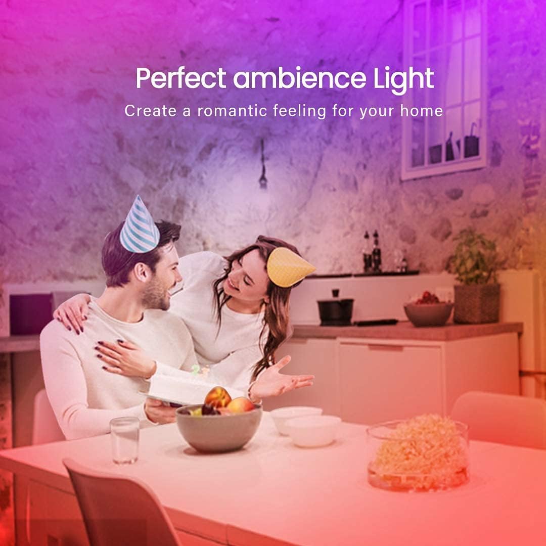 GUPUP Smart WiFi LED Strip Lights 50ft, Compatible with Alexa & Google Assistant, Color Changing, Music Sync, Voice Control, App & Remote Controlled Indoor Lighting for Bedroom, Party, Home