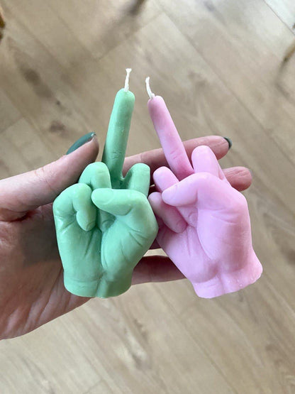 Middle Finger Candle, Homemade soy candle, Hand Fuck Candle, Teen Room Decor Candle, Funny Aeshetic Candle, Hippie Candle (White, GREEN TEA)