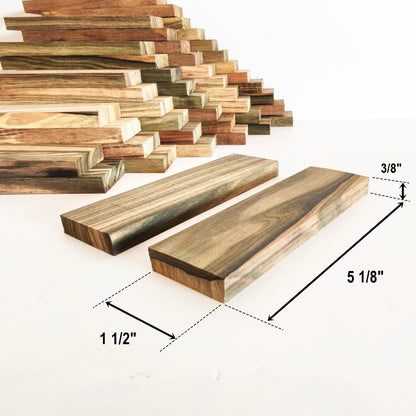 Gray Brown Tone Macassa Ebony Lumber Burl Knives Handle Scales Knife Makers Material Exotic Wood DIY Tools 2Pcs Size: 3/8" x 1 1/2" x 5 1/8" (+/- 1/16")