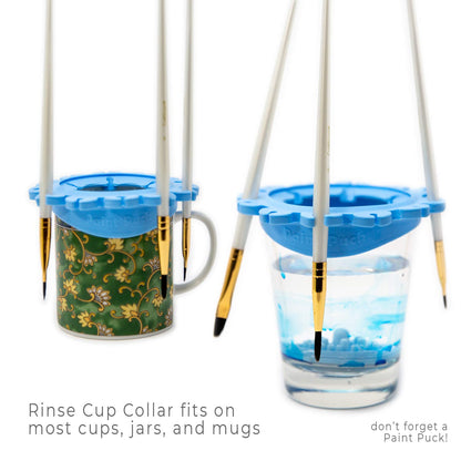 Paint Puck Ultimate Rinse Cup Paint Brush Cleaner (Blue, Mug) - Non-Spill Paint Water Cup & Brush Cleaner with Brush Holder, Squeegee Lips & Drip Tray for Acrylic, Watercolor & Art Supplies