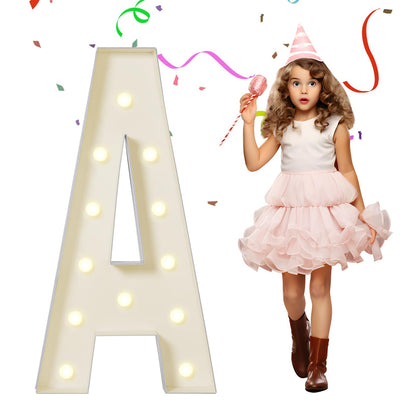 eufony Marquee Letters 4 Feet Tall, 4 FT Marquee Light Up Letters, Giant Light Up Letters 4FT for Birthday Party Baby Shower Gender Reveal Graduation Decorations, Letter A with LED Lights DIY Kit
