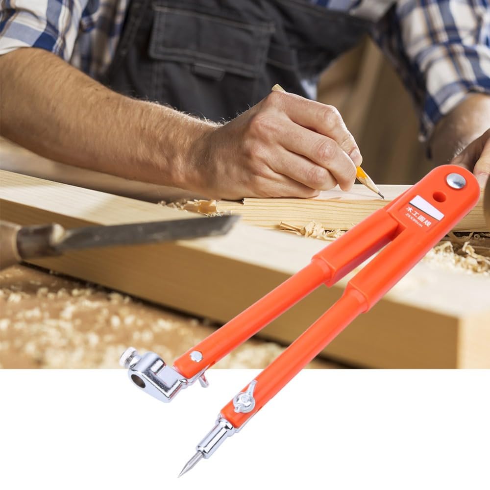 MOPFOL Large Professional Drafting Compass with Pencil Holder - 15.7 Inch Woodworking Tool for Geometry, Circle Drawing and Technical Drafting