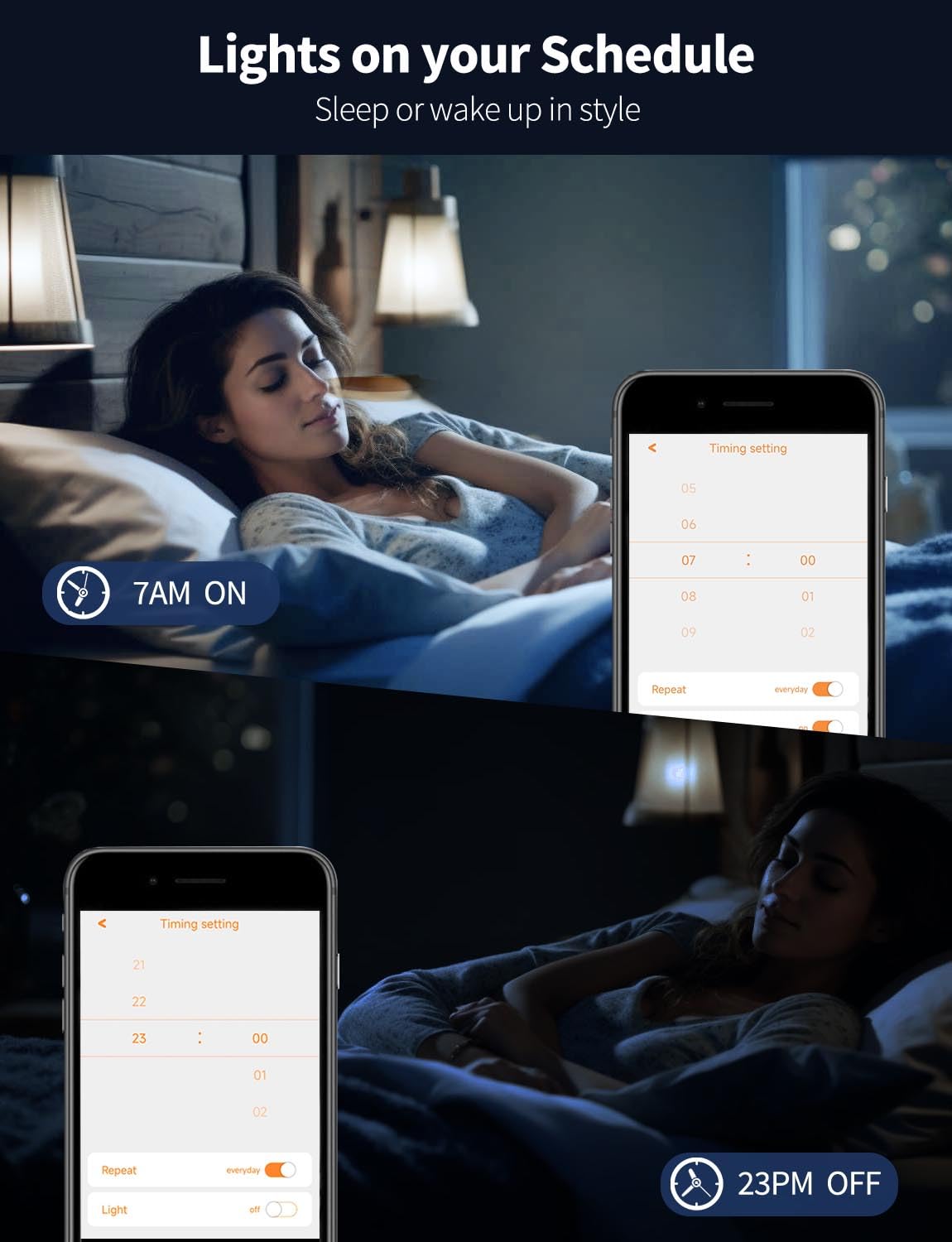 iLC Smart Light Bulb (150 Watt Equivalent) Compatible with Alexa Only, 1550 Lumens, Color Changing Warm White 2700K, 14W Bright LED Bulbs (4 Pack)