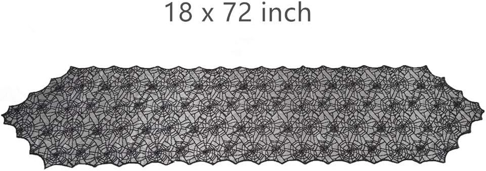 ibohr Halloween Table Runner with Spider Web Lace, Festival Table Decoration for Parties, 18 X 72 Inch