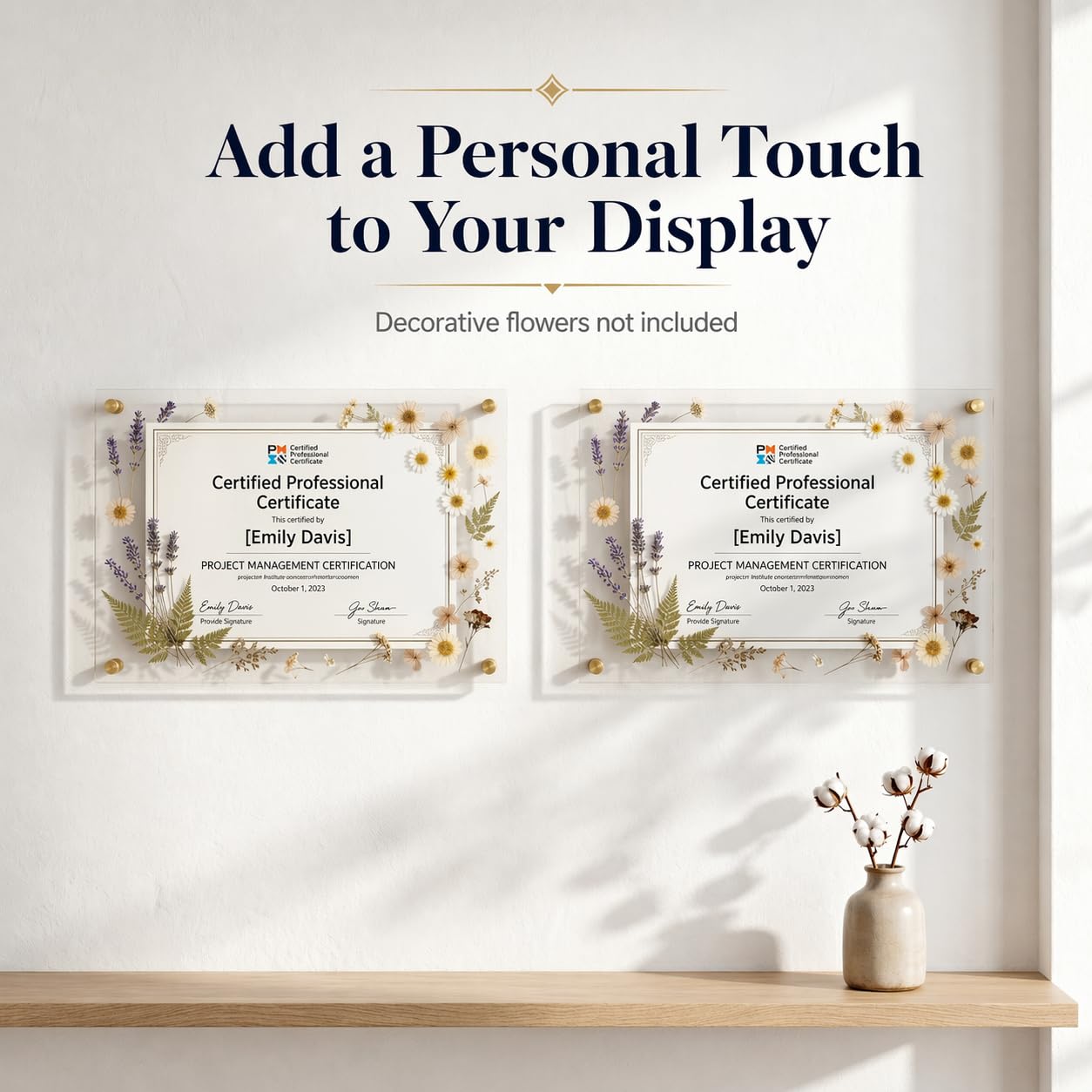 BEEJIBO 3 Pack 8.5x11 Diploma Frame for Walls – Clear Acrylic Certificate Frames with Magnetic, Self-Adhesive No-Drill Wall Mount Picture Frame for Documents, Artwork & Photos