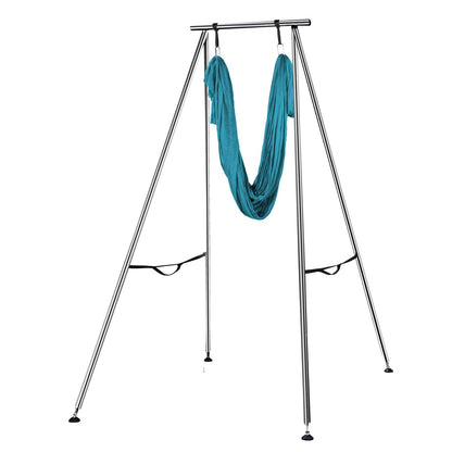 Happybuy Yoga Sling Inversion 9.6 FT Height Inversion Yoga Swing Stand Max Capacity 551lbs/250kg Aerial Yoga Frame with 236in/6m Yoga Swing Inversion Sling Body Bundle Safety Belts Green
