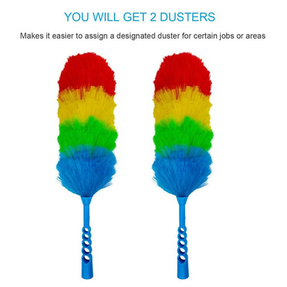 Tockrop 2 Pack Upgrade 19” Static Duster Beandable and Washable - More Fibers Bigger Head Less Loss of Fiber Duster