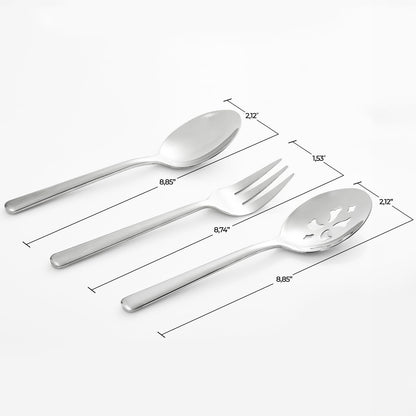 Serving Spoon x 2,Slotted Serving Spoon x 2,Serving Forks x 2,RTT 9 Inch Stainless Steel Catering Serving Utensils for Party Buffet Dinner Banquet Kitchen Basics (Silver Mirror Finish)